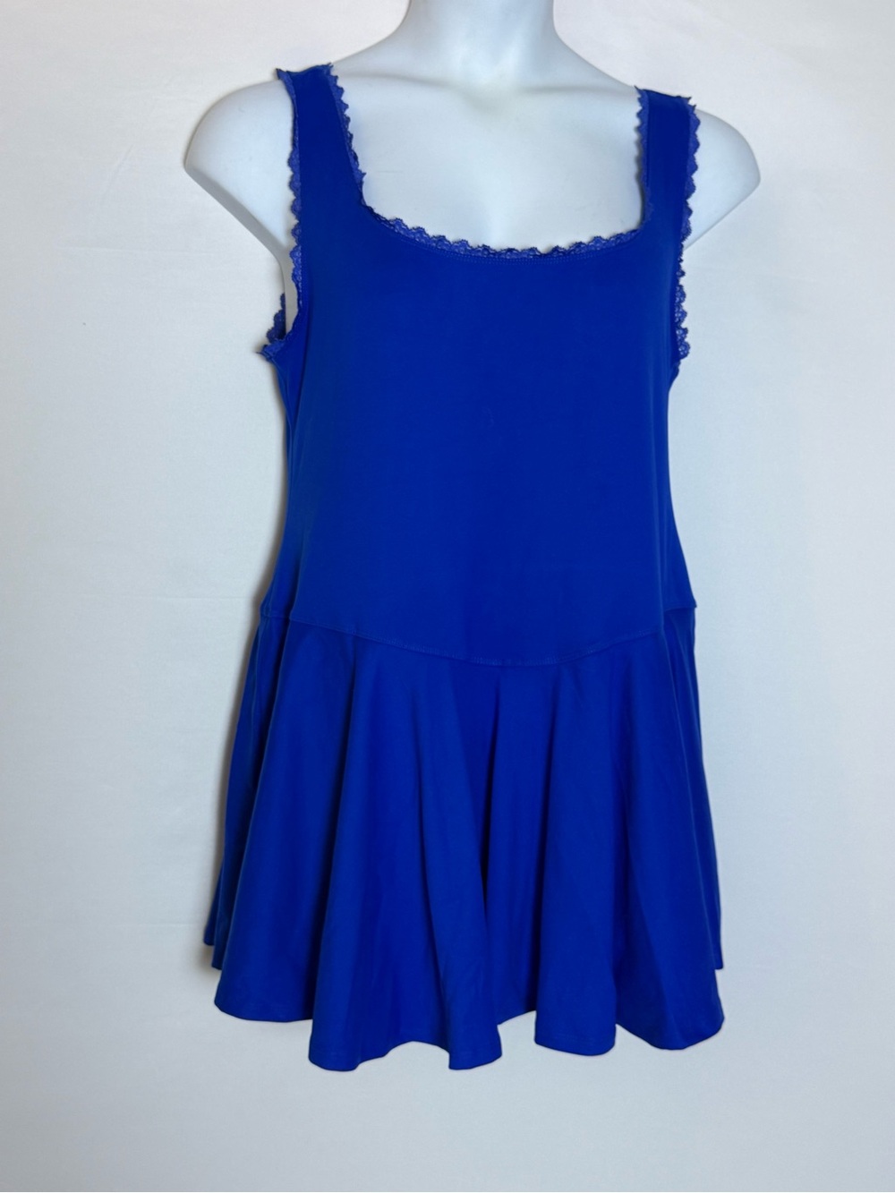 Target Blue Lace-Trim Sleeveless Swing Dress